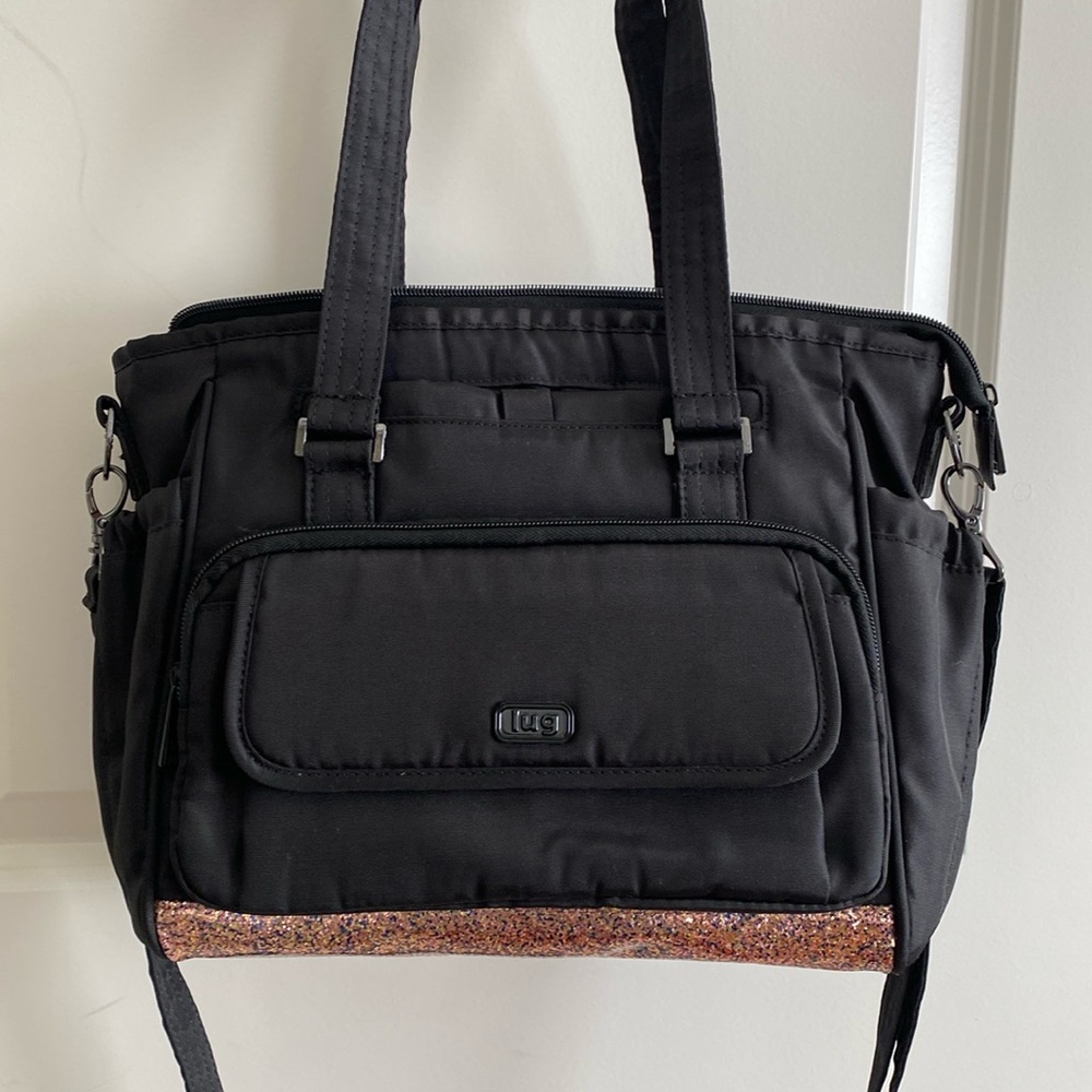 🌼 New without tags Lug Promenade bag with shoulder strap and sparkly bottom